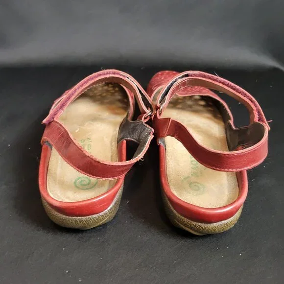 Naot Sandals Women 42 Size 11 Shoes Arataki Burgundy Leather Mary Jane Adjust - Picture 4 of 7